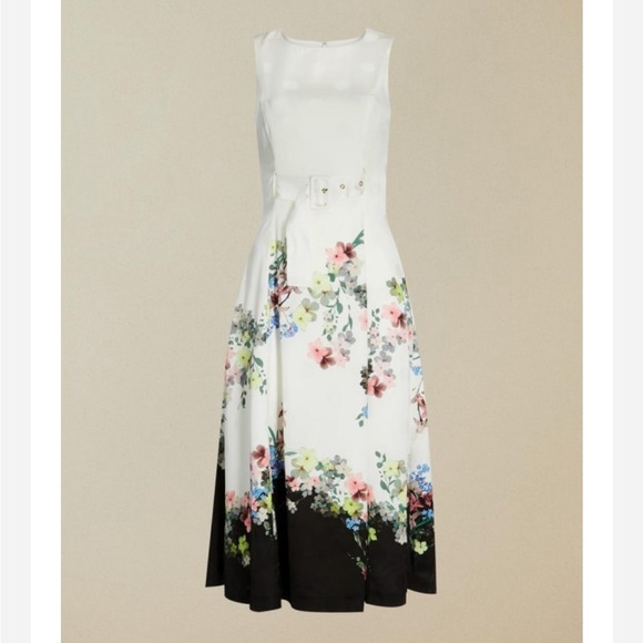 Ted Baker Camylle Pergola Midi Dress in Ivory/Multi. - Picture 7 of 7